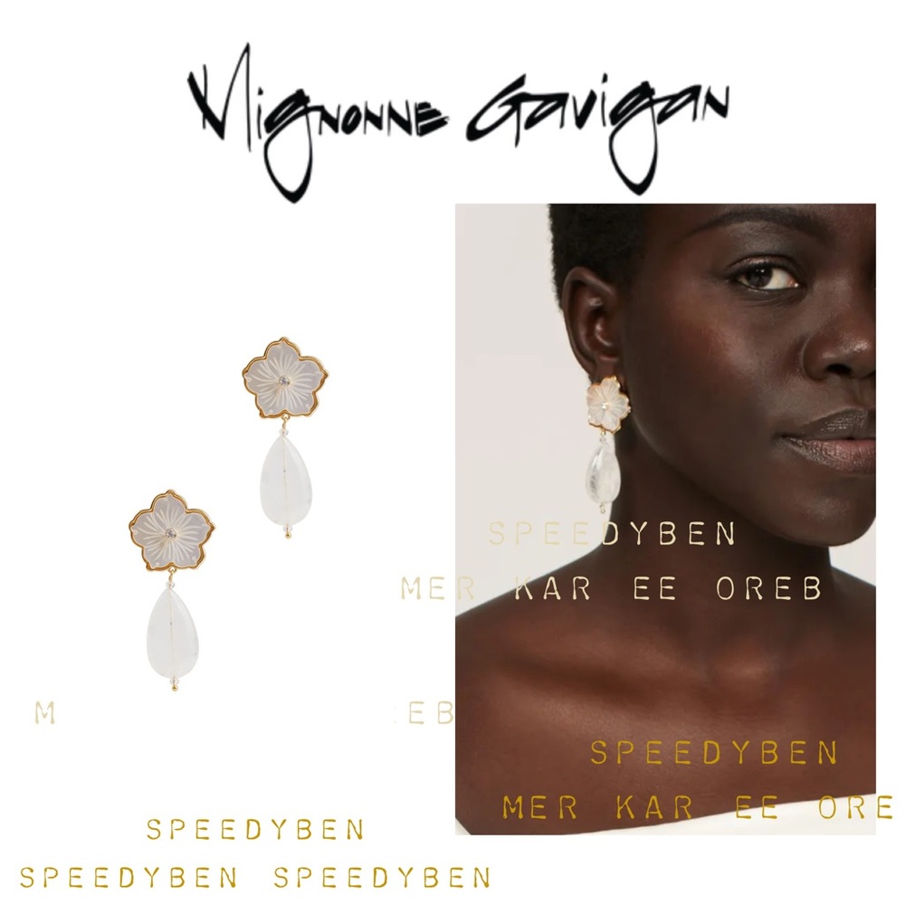 Mignonne Gavigan White Paloma Drop Earrings - Picture 5 of 12
